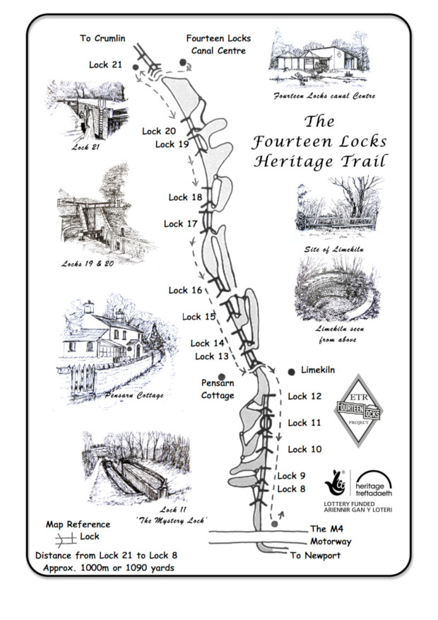 Fourteen Locks Heritage Trail map