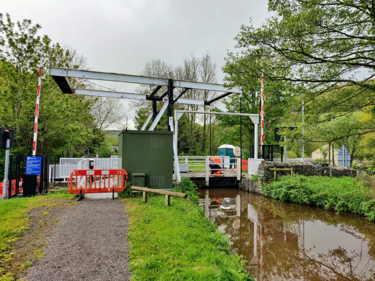 Replacing the road surface on the Talybont Drawbridge