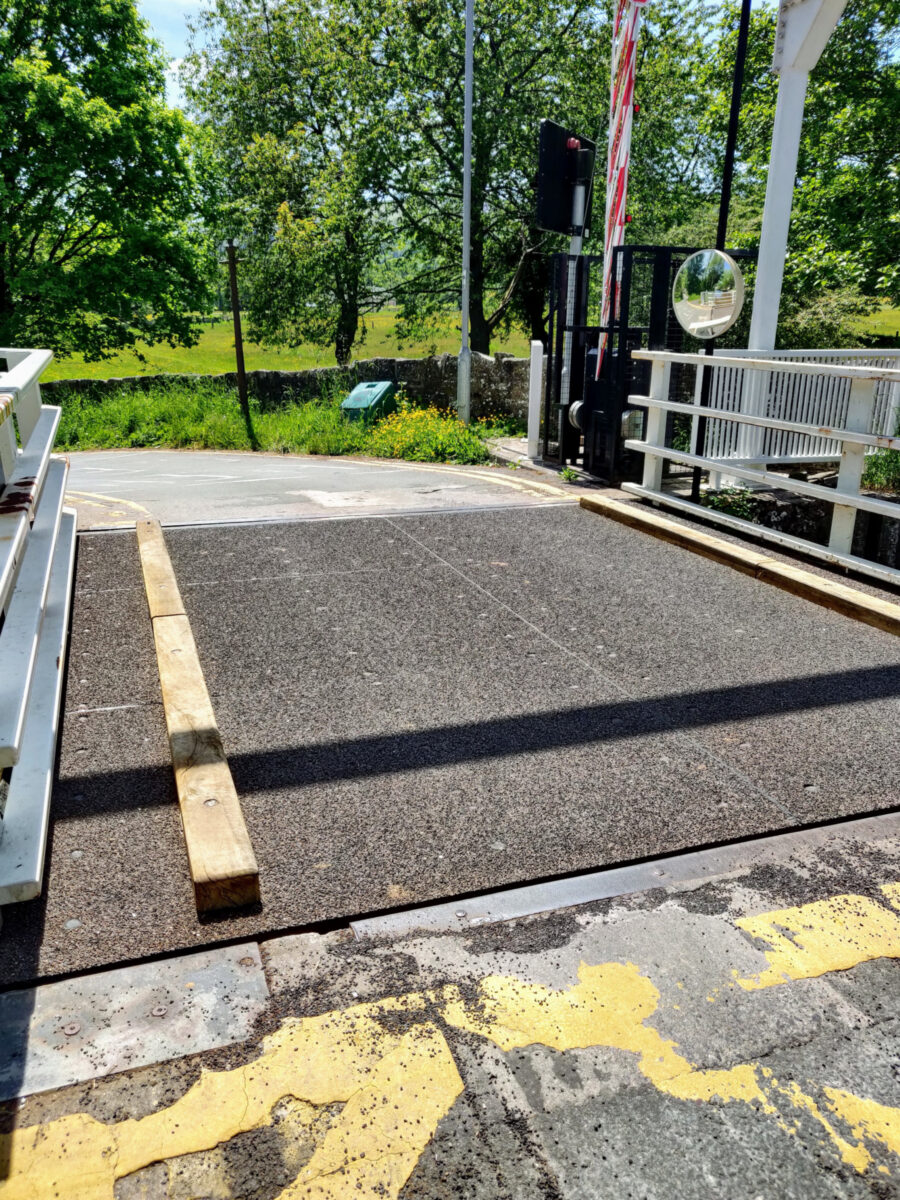 New road surface on Talybont Drawbridge